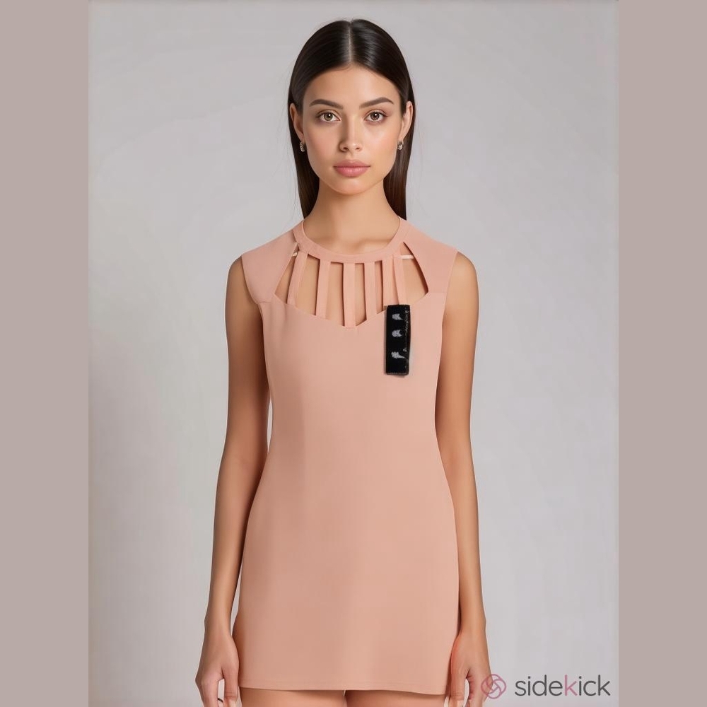 Kardashian Kollection Peach 🍑 Cut Out Sheath Mini Dress NWOT